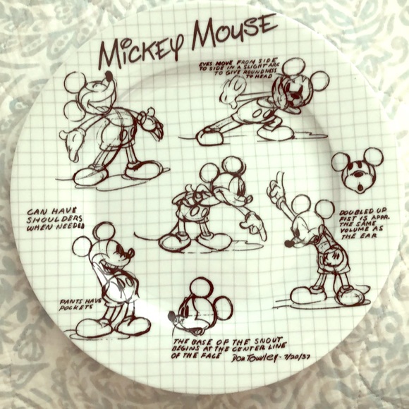 Disney Other - Sketchbook Mickey Mouse ceramic plate